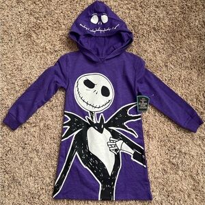 Nightmare Before Christmas Hoodie Dress with Long Sleeves Size: S (6/6X)